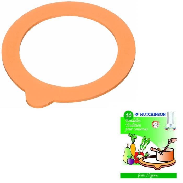 10 Rondelle Joint de Bocal 80x56x2,5mm - Bocaux Terrine Canette Conserve - 054
