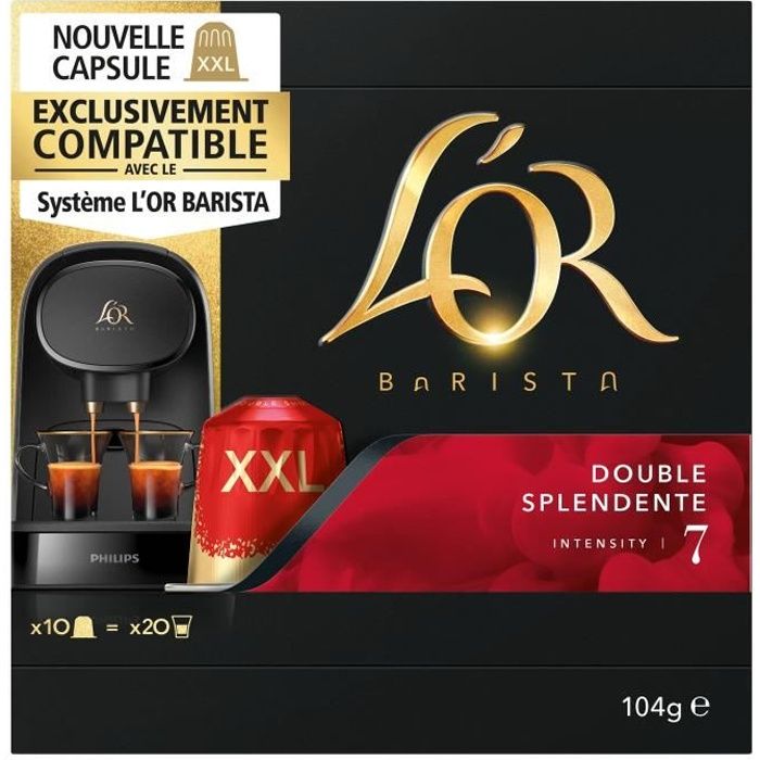 L'Or Barista Double Splendente intensité 7 Café Capsules X10 compatibles L'OR Barista