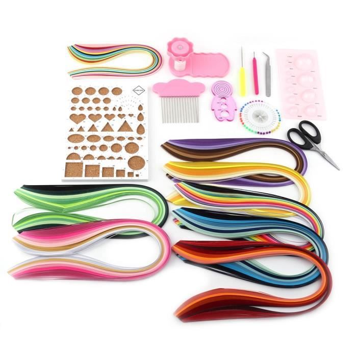 ✞ 960 bandes 3mm papier quilling bricolage artisanat kit conseil moule sertisseur peigne outils(3mm)-GOL✞