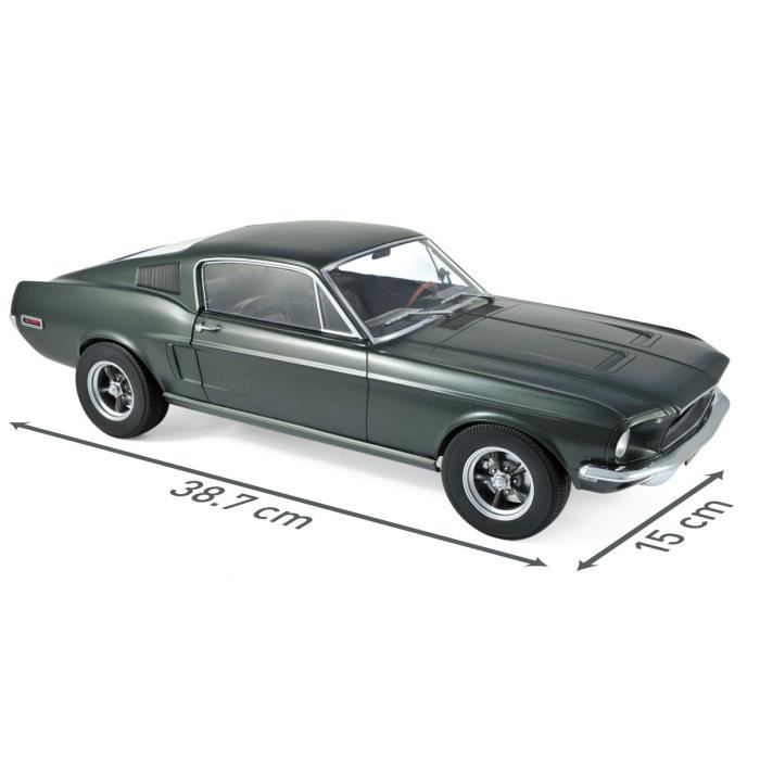 Miniature montée - Ford Mustang Fast Back vert satiné métallisé 1968 1-12 Norev
