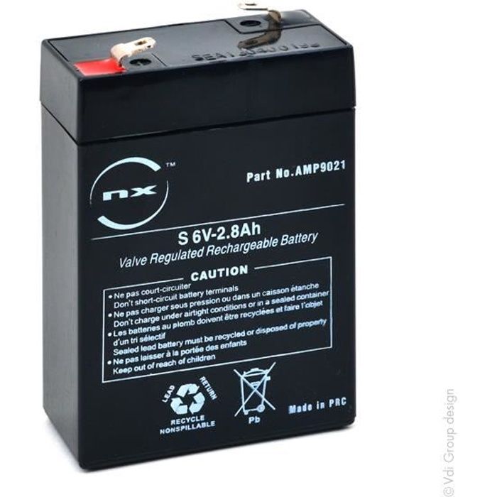 NX - Batterie plomb AGM S 6V-2.8Ah 6V 2.8Ah T1 ...