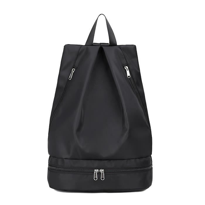 Sac de natation sac de sport séparation sèche et humide sac à dos étanche femme sac de rangement de plage étanche-noir