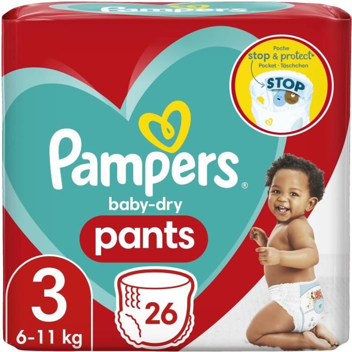 PAMPERS Baby-Dry Pants Taille 3 - 26 Couches-culottes