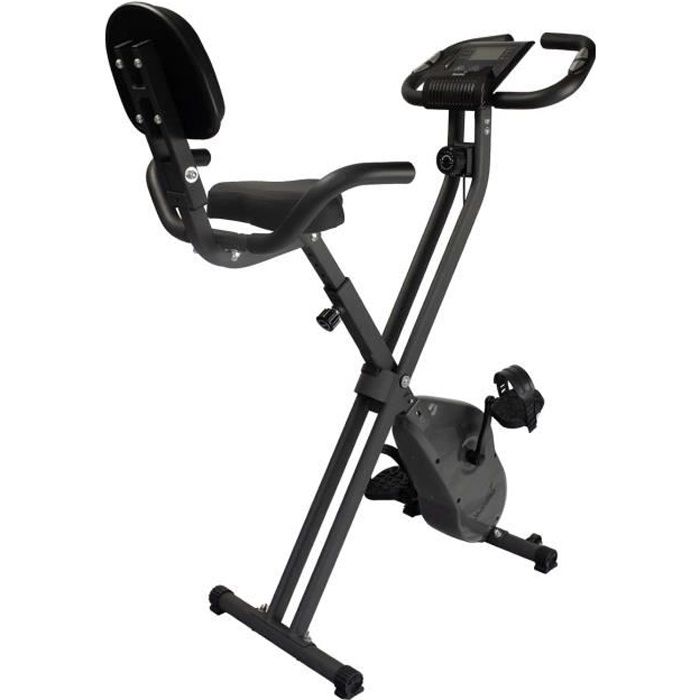 Skandika Foldaway X-1200 - Vélo d'appartement fitness Pliant - 8 Niveaux de Resistance - Dossier- gris
