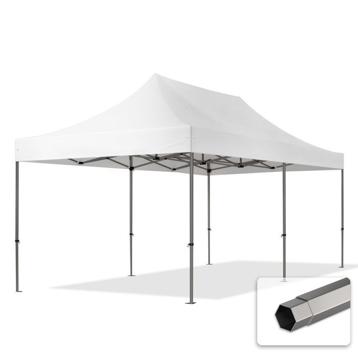 TOOLPORT 3x6 m Tente pliante - Acier, PVC env. 520g-m², anti-feu, blanc