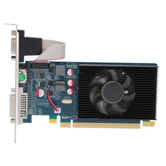 VINGVO carte graphique 64 bits Carte graphique 2G 64bit DDR3 PCI Express 3.0 Accessoires de bureau d'ordinateur de bureau HD7450
