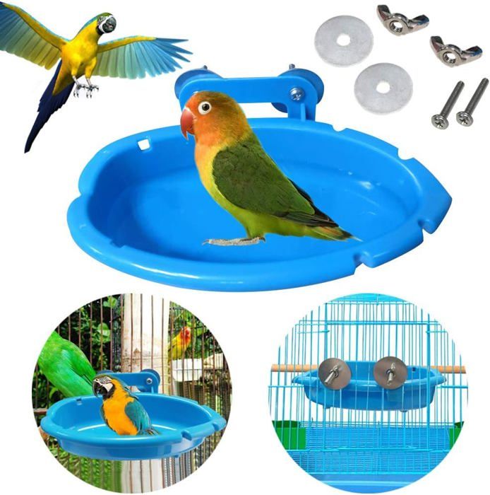 Meilleurs prix pour Bain D'oiseau Suspendu Bol D'eau Pour Oiseaux Baignoire Distributeur De Nourriture Pour Oiseaux Support De La Boîte