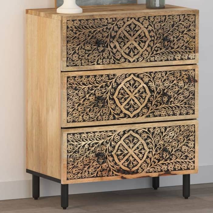 vidaXL Armoire Latérale Buffet avec Tiroirs Meuble de Rangement Salon Chambre à Coucher Salle à Manger Rétro Bois Massif 358215