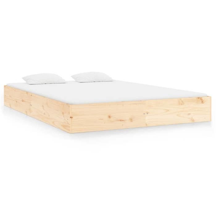 Cadre de lit - 2 personnes - Bois massif 160x200 cm LL142234