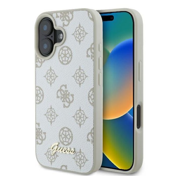 Coque pour iPhone 16 Guess Peony Script MagSafe GUHMP16SPGPYSH