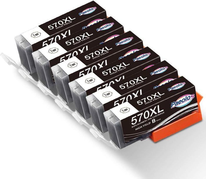 Lot De 2 Cartouches D'encre Noire Compatibles Canon PGI - Modèle C-570 (23ml) - Pour PIXMA MG6850, MG7753, TS6051, TS9055
