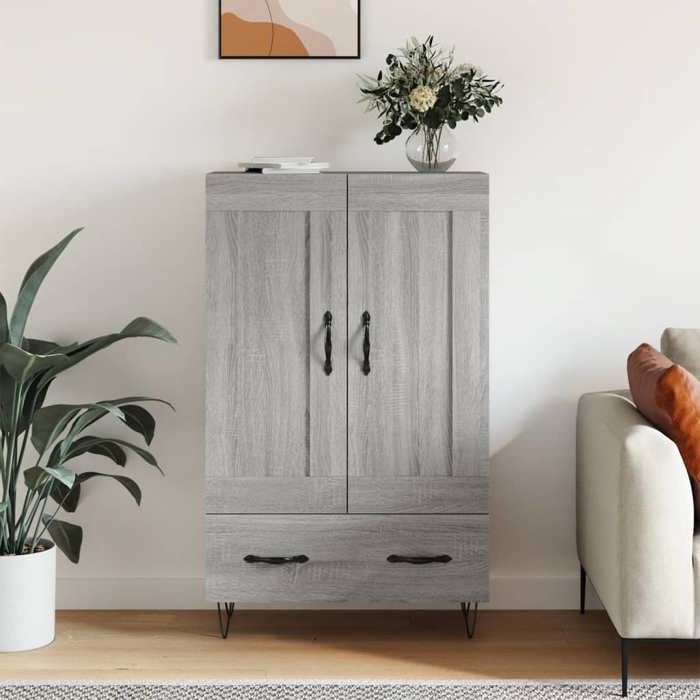 Buffet haut-Bahut-Meuble de Rangement pour Salon Salle à Manger Cuisine sonoma gris 695x31x115 cm bois dingénierie SHL505995