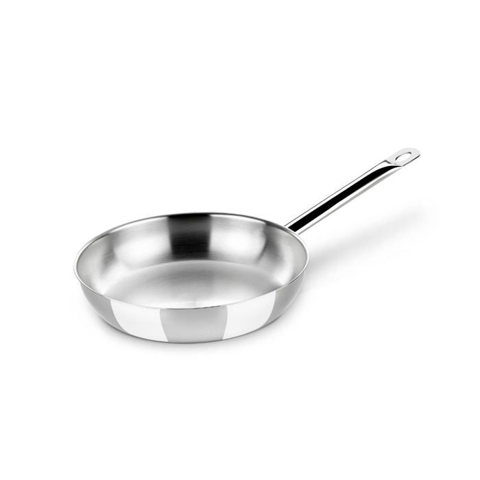 MONIX Chef Poêle de 30 cm en inox 18/10 sans antiadhésif fond diffuseur triple forgé compatible tous feux dont induction