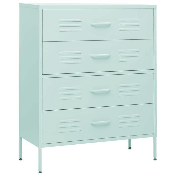Commode Armoire de chambre - mango - Vert menthe 80x35x1015 cm - Acier M110