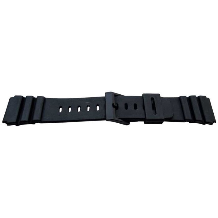 Bracelet de montre - MY-MONTRE - 21mm - polyuréthane noir - compatible Casio (200F2 AD520C...) - boucle anti-nickel