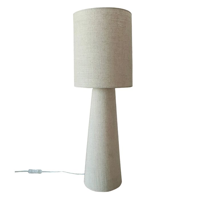 Lampadaire en lin épais Crème 62 cm