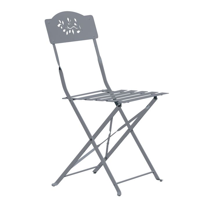 Lot de deux chaises de jardin pliante en acier Gris anthracite 41x46 cm Lot de deux chaises de jardin pliante en acier Gris anthracite 41x46 cm