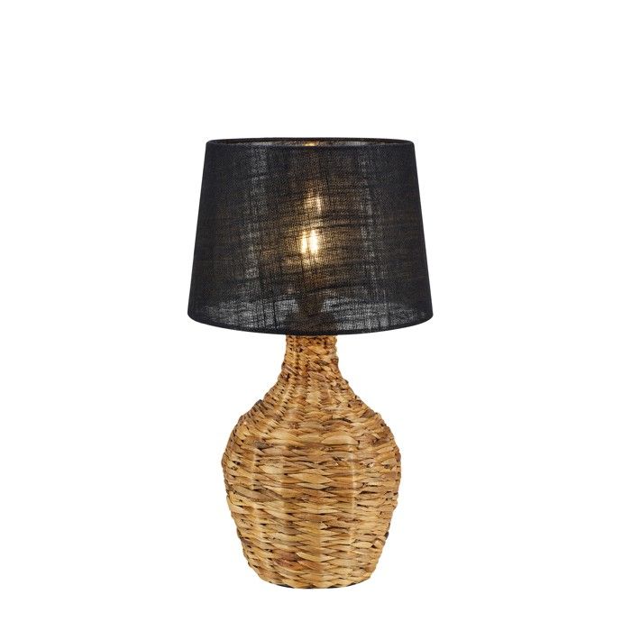 Lampe de table E27 40W max rotin naturel jute noir - Markslöjd - Paglia