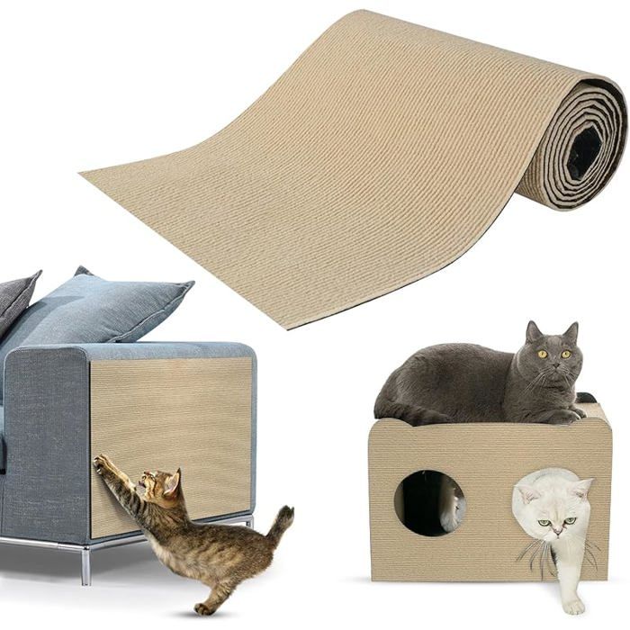 Comparer les prix de Griffoir Chat CanapProtection canape Chat TapisProtecteur de Rayure ProtecteursDIY Tapis gratter pour 100X30cm Kaki