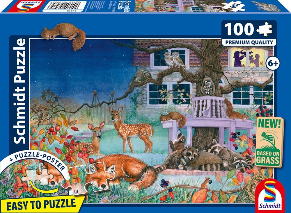 Puzzle 100 pièces Schmidt Spiele Nighttime Visit of Animals Dès Neuf - vue 7