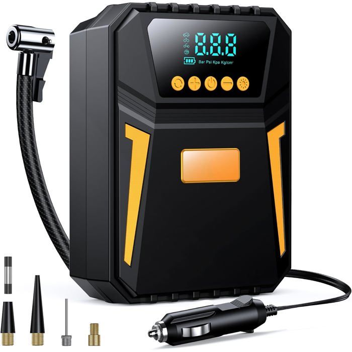 Gonfleur De Pneu Numérique Sans Fil Portable - Pression Max 160 PSI, écran LCD, Lampe LED, Automatique, Neuf
