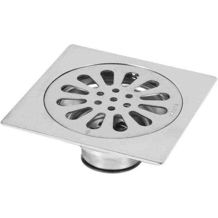 Siphon de Sol en Acier Inoxydable Anti-Odeur carr de Salle de Bain