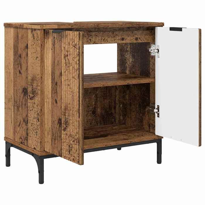 Soldes Printemps Mobilier de salle de bain 2 pièces - SOLOMOON - montage simplifié - Bois Ancien SSS1105