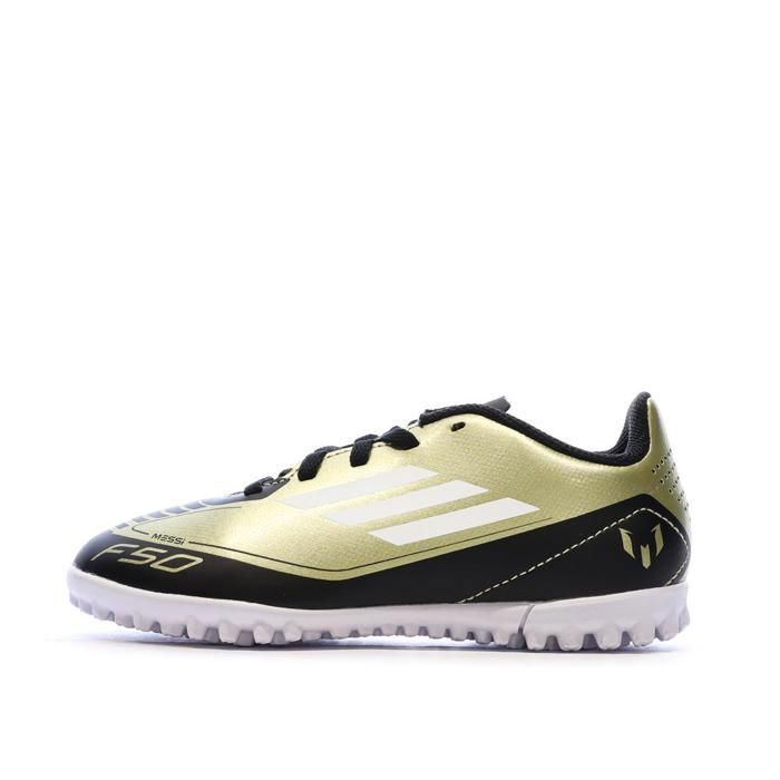 Chaussures de football Noires/Dorés Garçon Adidas F50 Club Tf J Mess