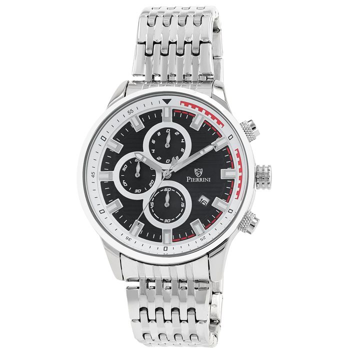Montre - Pierrini - Chronographe - Boîtier 45 mm - Bracelet acier 22 mm
