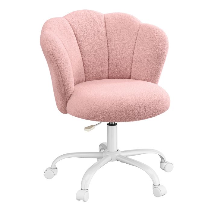 Chaise de bureau Pivotant Réglable Chaise de Maquillage Rembourrée Dossier Pétale pour Chambre Salon Rose Chaise de bureau Pivotant Réglable Chaise de Maquillage Rembourrée Dossier Pétale pour Chambre Salon Rose