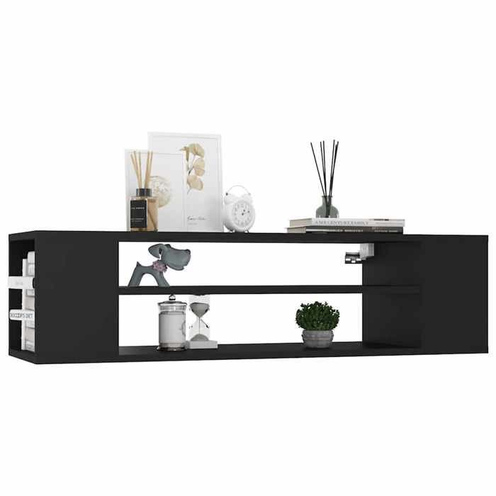 En PromotionMeuble TV suspendu CHIC - CLOUD - Meuble Télé Bas - CABINET/BANC TV - Noir 100x30x26 5 cm - Bois d’ingénierie 6384420