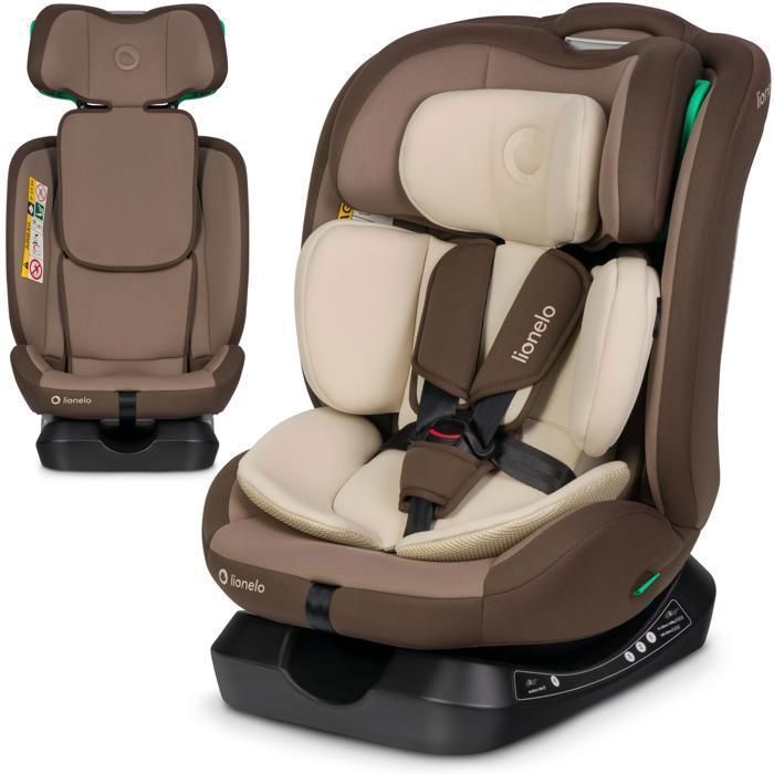 Siège auto bébé évolutif LIONELO Aart i-Size - 40-150 cm - Réglage de l’inclinaison - Groupe 0+/1/2/3 - Marron cappuccino