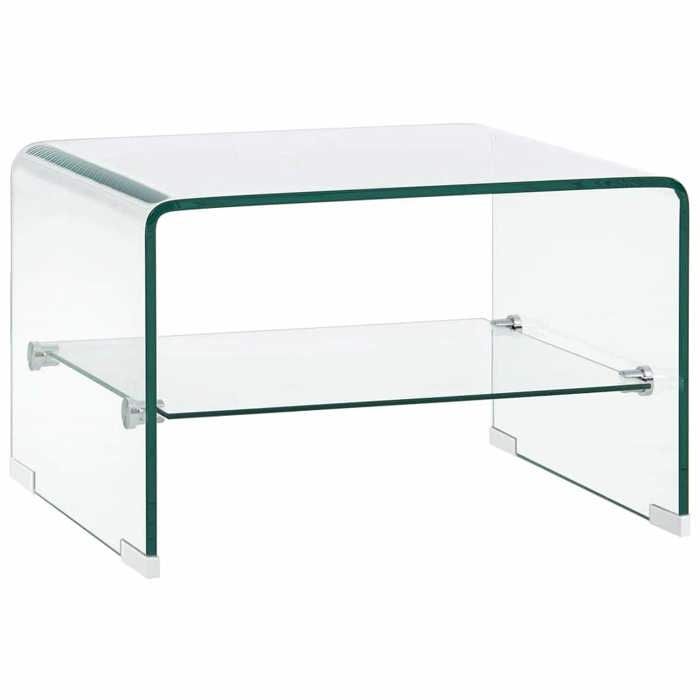 Transparent Table basse(1 PC) - JMS - Support 30 kg - table de café - Clair 50x45x33 cm Verre trempé T47255
