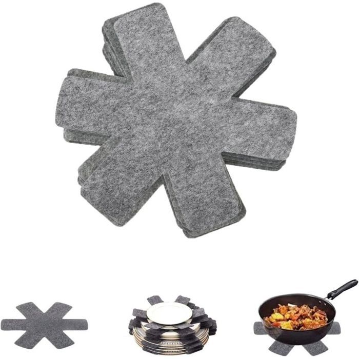 Lot de 10 protège-poêles en Feutre (26 cm) – Dessous de Plat antidérapants pour poêles Tefal/WMF/Elo – Ustensiles de Cuisine
