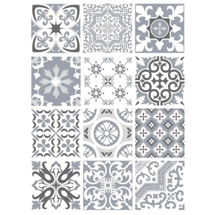 Sticker Carrelage Carreaux De Ciment Greypastel Monkey 12