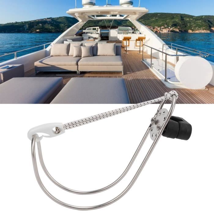 Support De Bouée De Sauvetage En Inox – Pour Rail 22 Ou 25 Mm – Compact Et Facile à Installer – Accessoire Bateau