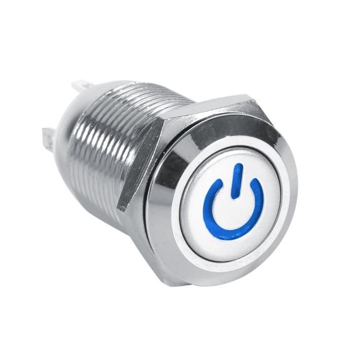 Interrupteur à bouton poussoir AKOZON - Type momentané - Coque en métal ...