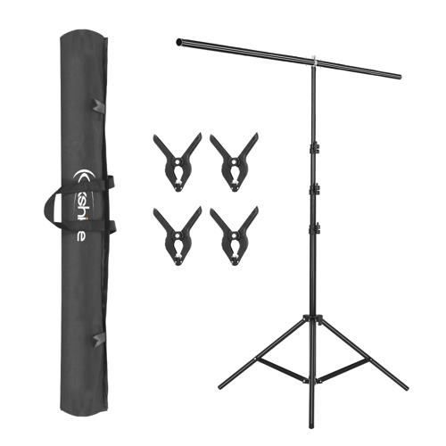 Support de Fond en Kit Pour Studio Photo,avec traverse en T de 150 cm,sac,noir
