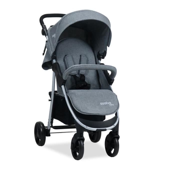 Poussette polyvalente ASALVO Paris Gris 4 roues Naissance a 22 kg Cdiscount Puericulture Eveil bebe