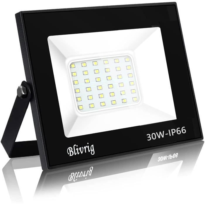 Etrogo Projecteur LED 30W Extérieur Avec Détecteur Mouvement & Télécommande - 3000LM, Dimmable 3000K-6000K, IP66 Étanche