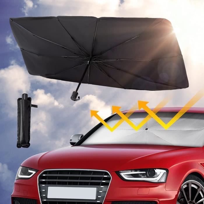 Qoosea Pare-Soleil Voiture Pliable 55x31cm Avec Tige Flexible - Protection UV Pare-Brise