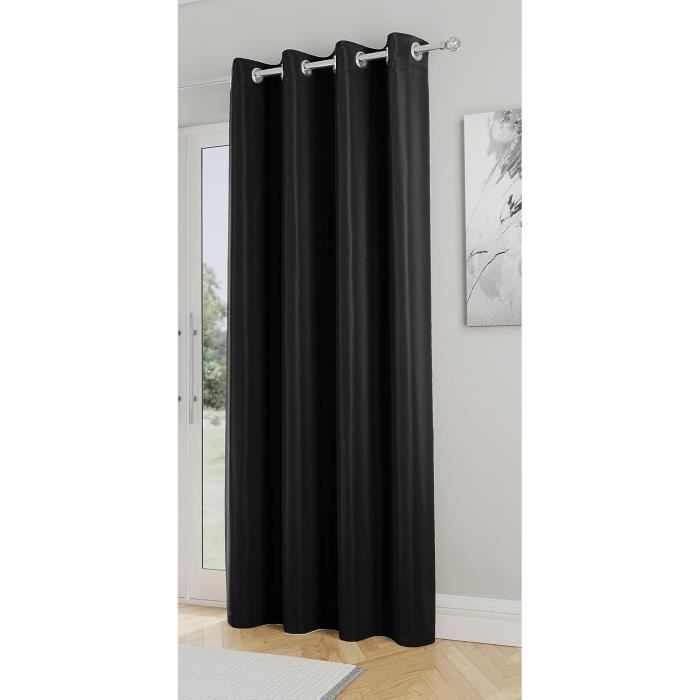 Rideau De Porte Enhanced Living Nightfall Uni Super Doux à Œillets - Thermique, Anti-Bruit, 168 X 214 Cm