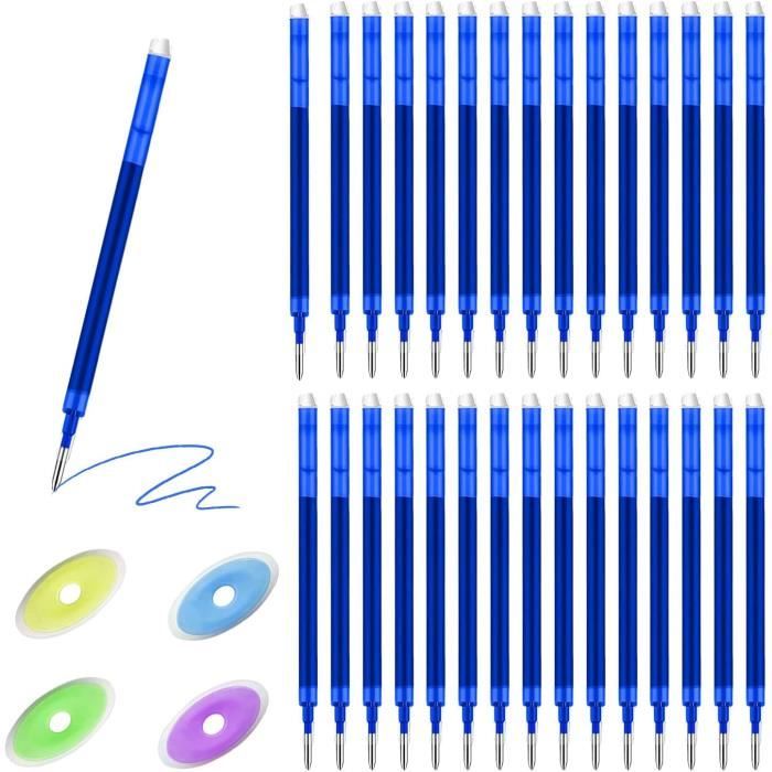 12 Recharges Stylo Effaçables Noir 0,7 Mm - Compatible La Plupart Des Stylos Effaçables - Pour école, Bureau, Dessin - Encre Thermosensible