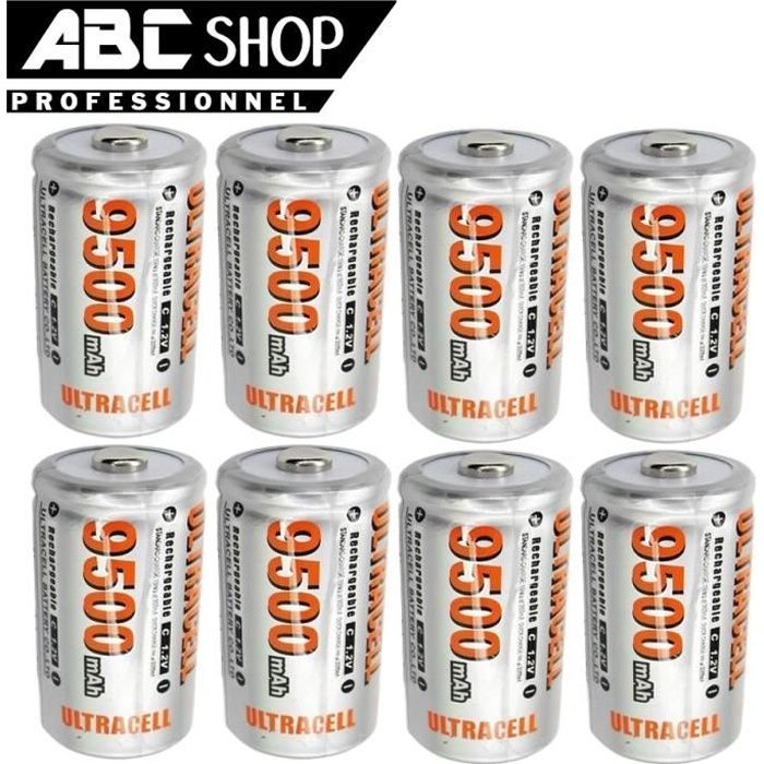 8 PILES ACCUS BATTERIE RECHARGEABLE C R14 LR14 9500mAh NiMH ACCU