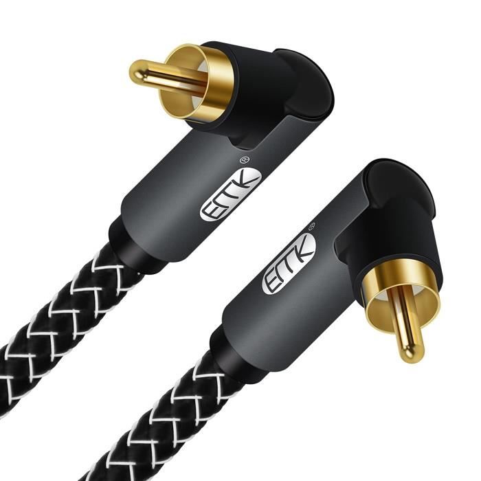 Câble de Subwoofer, Câble Coaxial Numérique Cinch Câble Audio Plaqué or