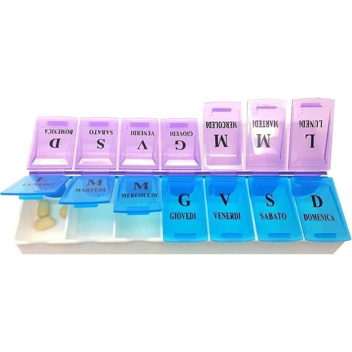 Organisateur De Pilules Portable 10 Compartiments - Boîte à Médicaments Voyage Avec Séparateurs - Blanc/Vert - Anti-fuite Et Sans BPA