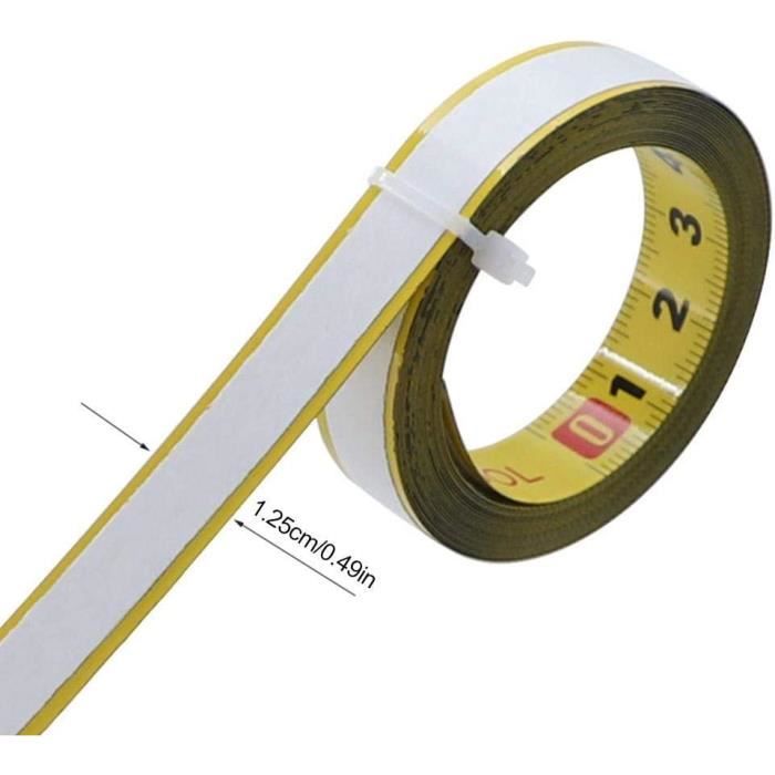 Règle Adhésive PATIKIL - Pack De 5 Rubans à Mesurer 50 Cm | Auto-adhésif, Imperméable | Pour établi, Machine à Coudre, Table à Dessin - 5