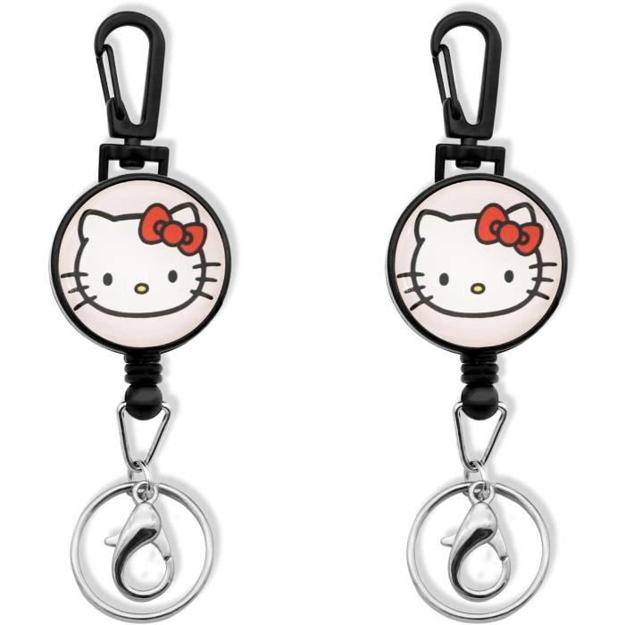 Fhlbestyu 2/4 PCS Porte-clés Extensibles, Porte Badges Mousqueton, Yoyo Enrouleur Rétractable de