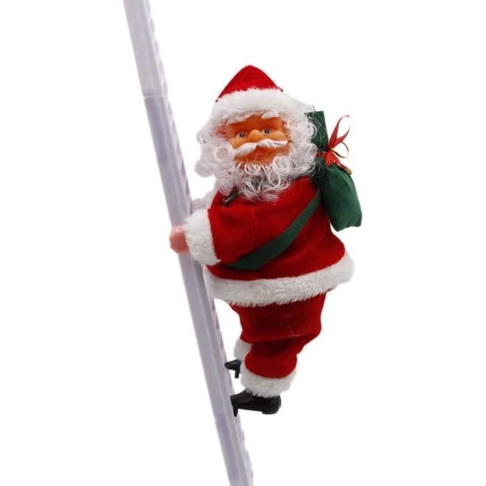 Père Noël électrique Qui Grimpe - Décoration Animée Avec Musique, Pour Arbre De Noël Ou Fenêtre - Fonctionne Avec Piles - 8