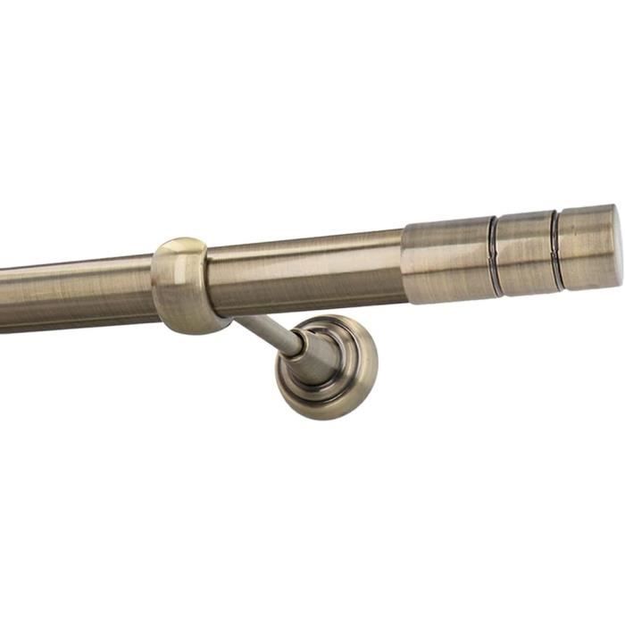 HDTL 25mm Kit de tringle a rideau Metal Fixation murale Laiton Antique 600 cm Zoya